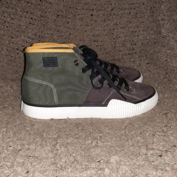 G-STAR RAW-Rackam Roofer-Fabric/Suede Hi-Top Sneakers-Colorblock-Sz 12-Near Mint - Picture 4 of 7